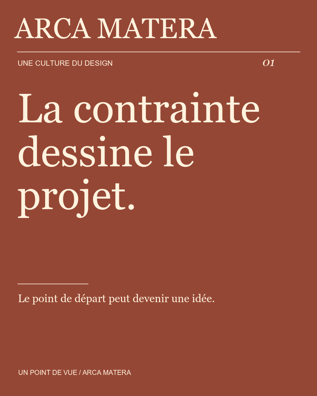 Composition typographique sur la contrainte comme point de départ du design.